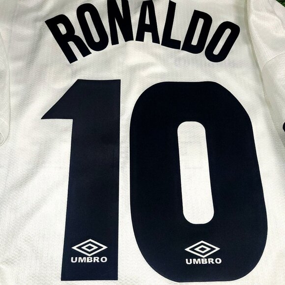 Ronaldo Inter Milan 1997 1998 DEBUT Away Umbro Soccer Jersey Shirt M - Picture 4 of 8